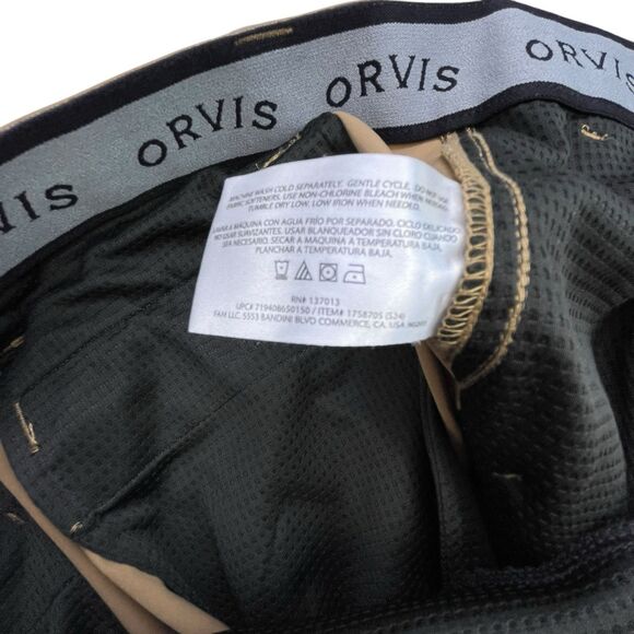 Orvis Tech Shorts Men's 30 Khaki Cargo Pocket Performance Hiking Stretch - Picture 10 of 15